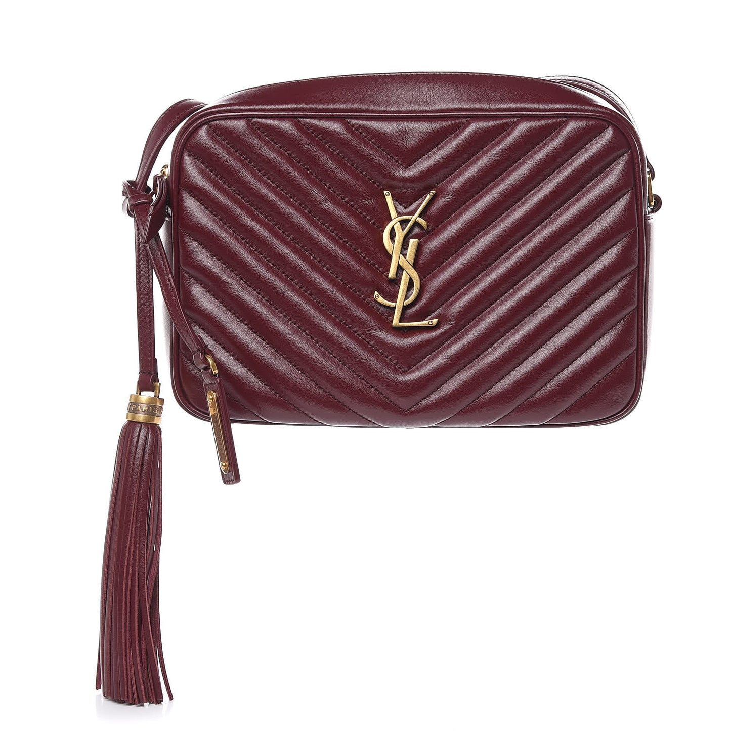 Calfskin Matelasse Monogram Lou Camera Bag Dark Legion Red