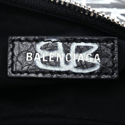 Balenciaga Agneau Arena Graffiti Le Cagole Shoulder Bag XS White Black 6 of 10