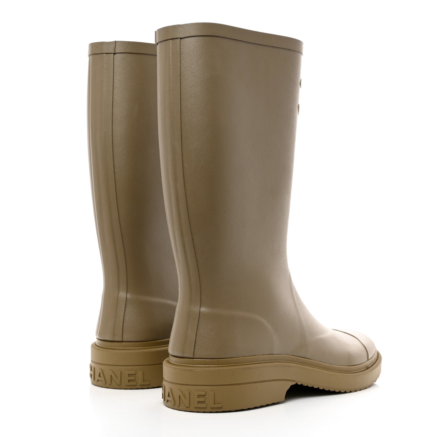 Chanel Caoutchouk CC High Boots 40 Dark Beige 4 of 8