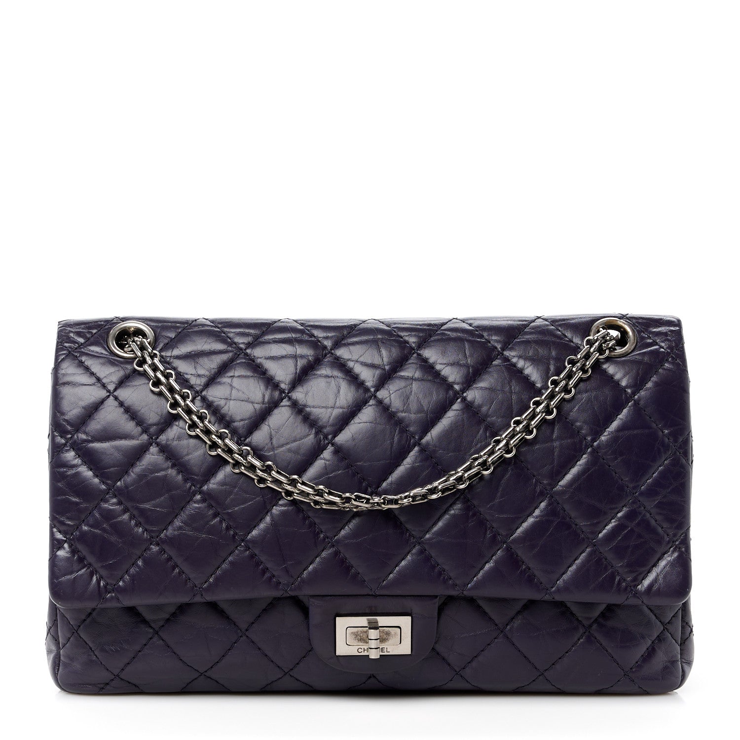 Chanel Aged Calfskin Quilted 2.55 Reissue 226 Flap Dark Purple 1 of 11