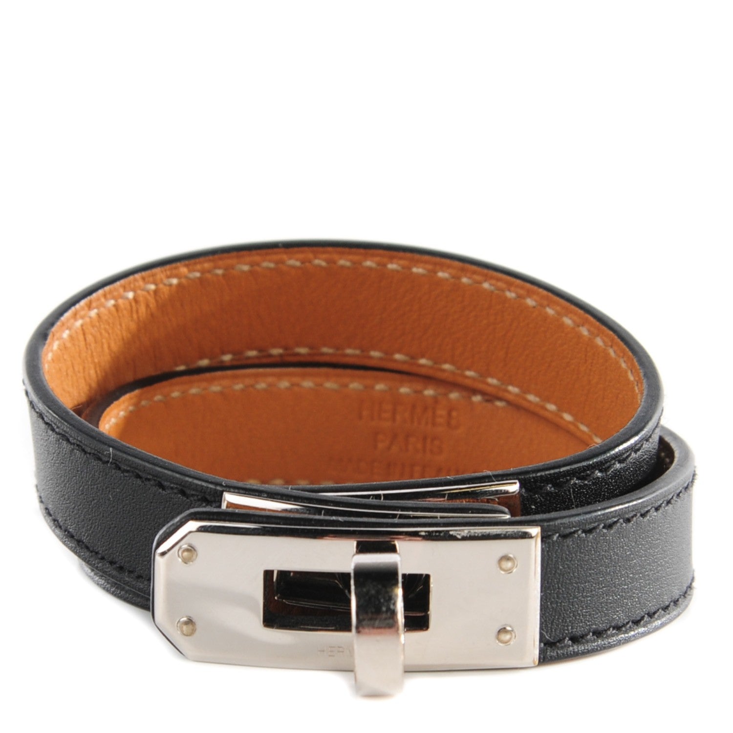 Hermes Chamonix Kelly Double Tour Bracelet S Black 1 of 7