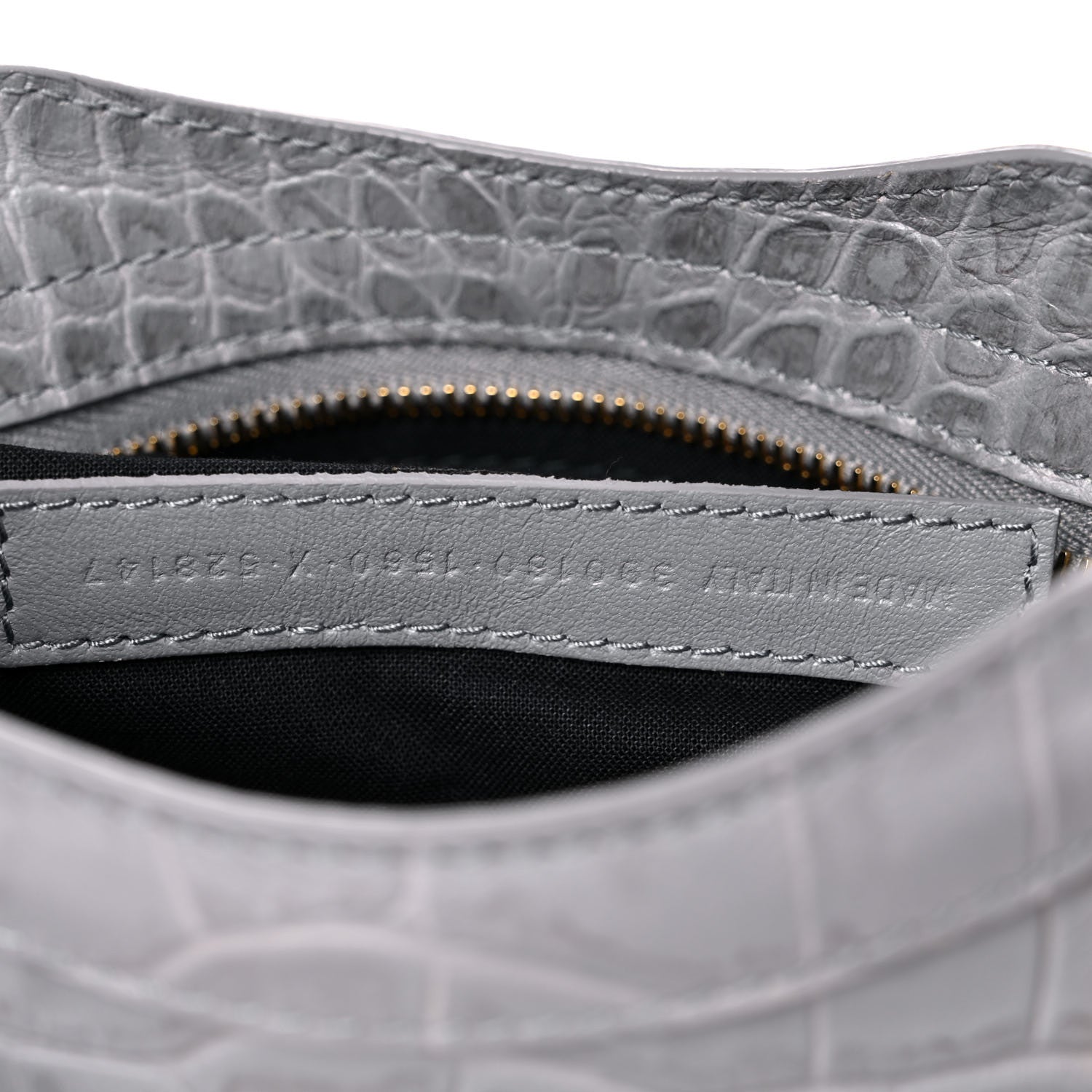 Balenciaga Calfskin Crocodile Embossed Gold Metallic Edge Hardware Mini City Haussmannien 7 of 12