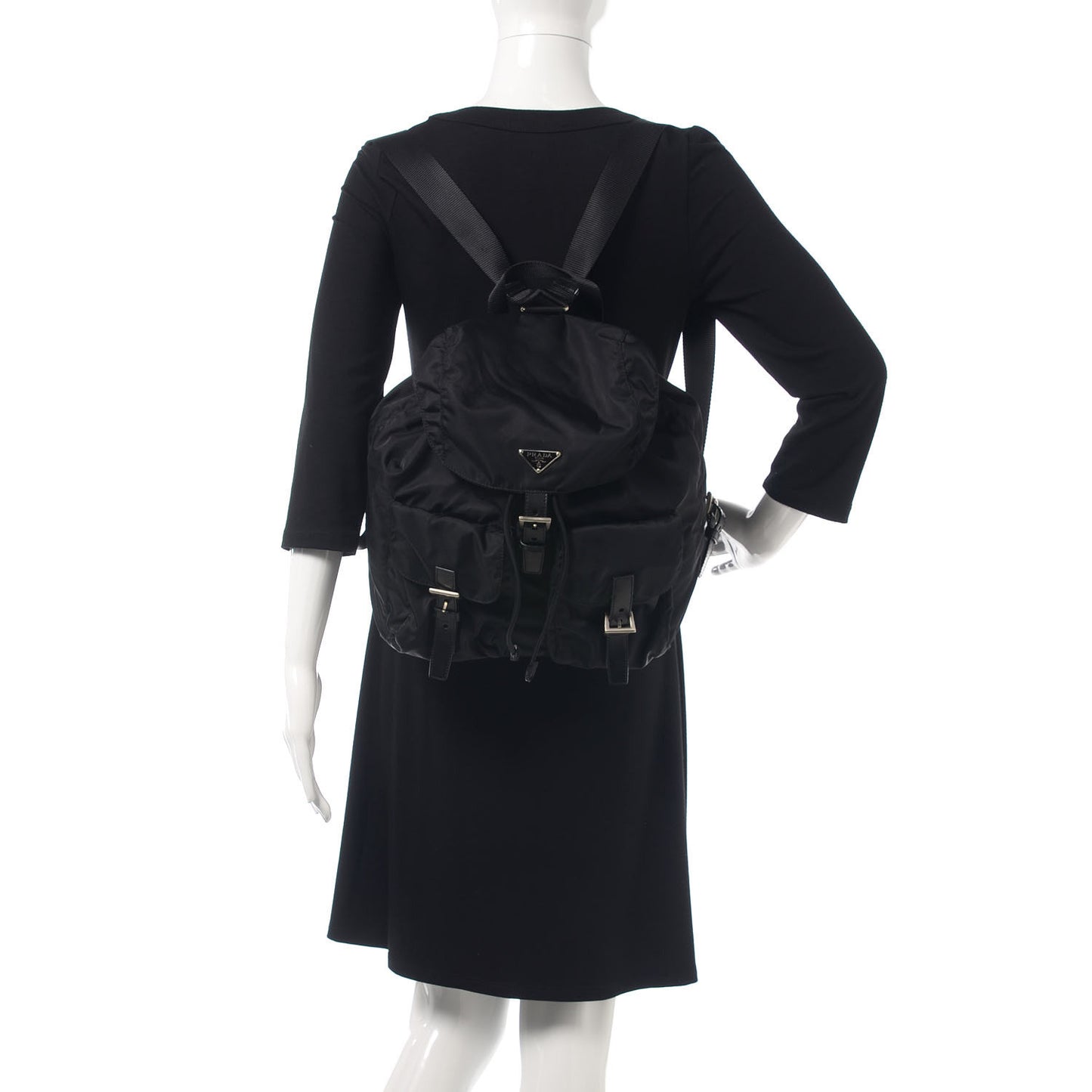 Nylon Vela Medium Backpack Black