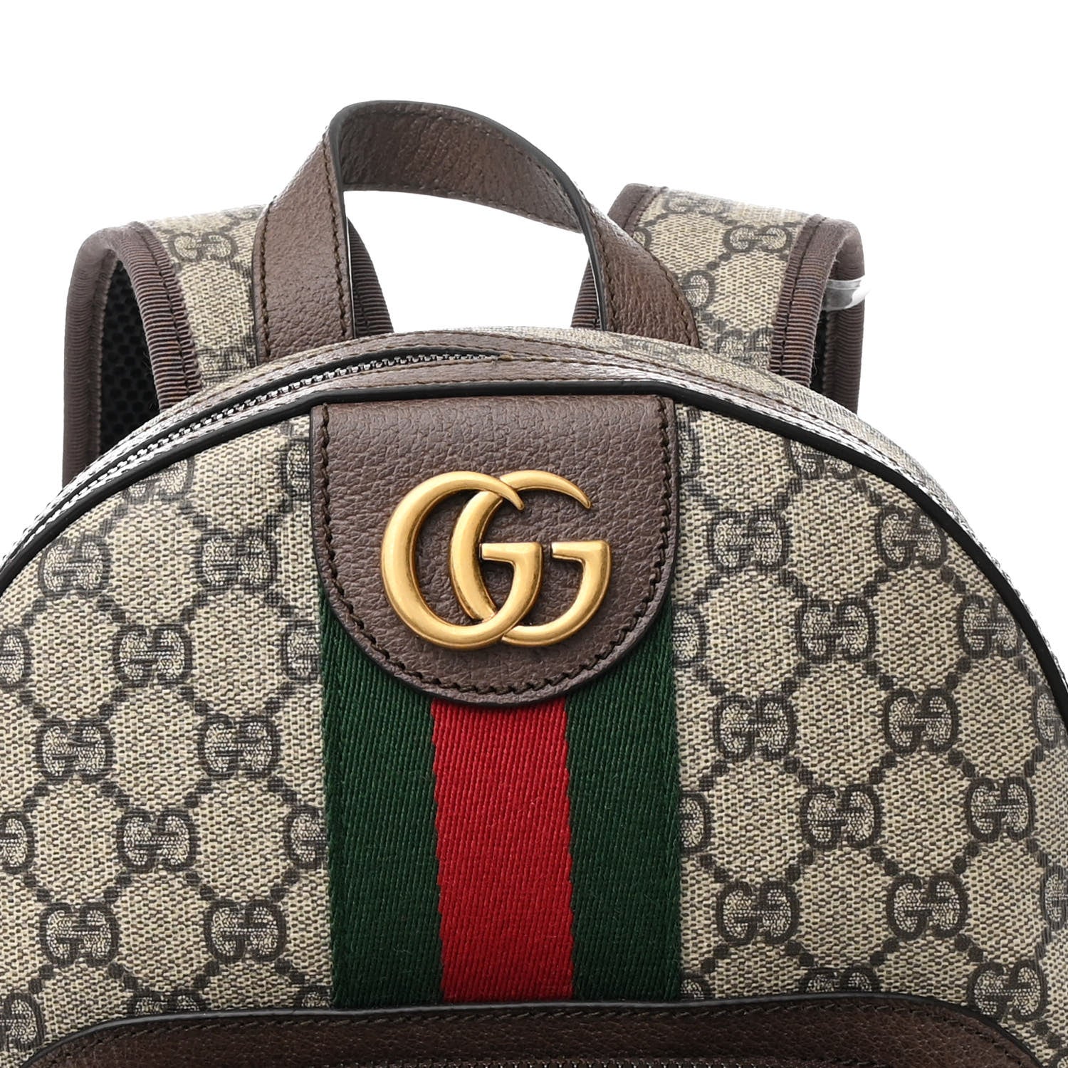 Gucci GG Supreme Monogram Calfskin Web Small Ophidia Day Backpack Beige Ebony New Acero 8 of 10