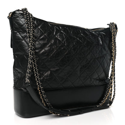 Chanel Aged Calfskin Quilted Maxi Gabrielle Hobo Black 3 of 11