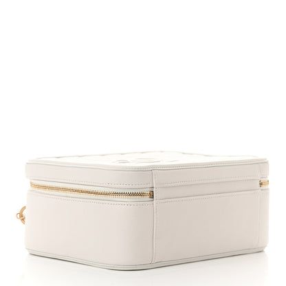 Chanel Caviar Quilted Large CC Filigree Vanity Case White 4 of 14