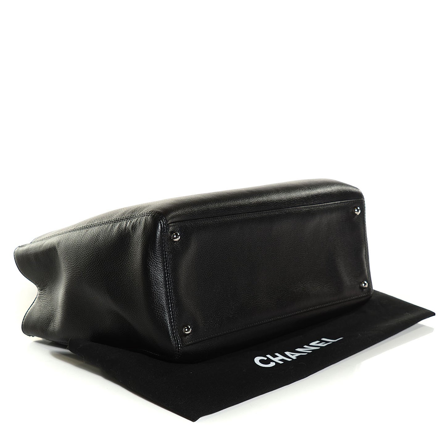 Calfskin Cerf Executive Shopper Tote Black