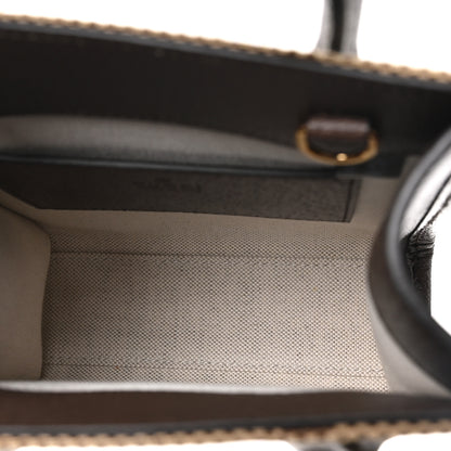 Gucci Monogram Jumbo GG Textured Dollar Calfskin Web Mini Vertical Tote Camel Ebony New Acero 5 of 9