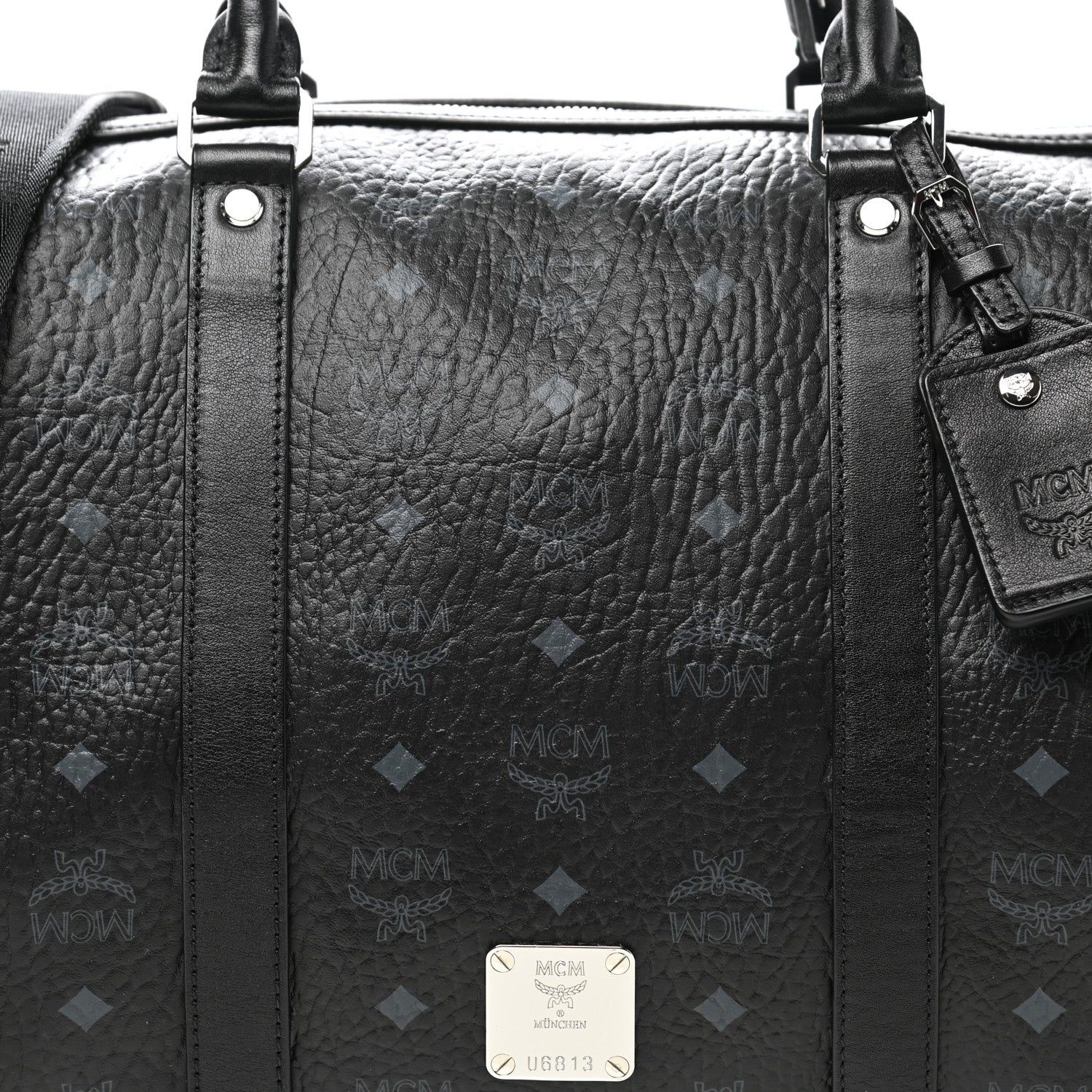 MCM Visetos Medium Traveler Weekender Duffle Bag Black 9 of 11