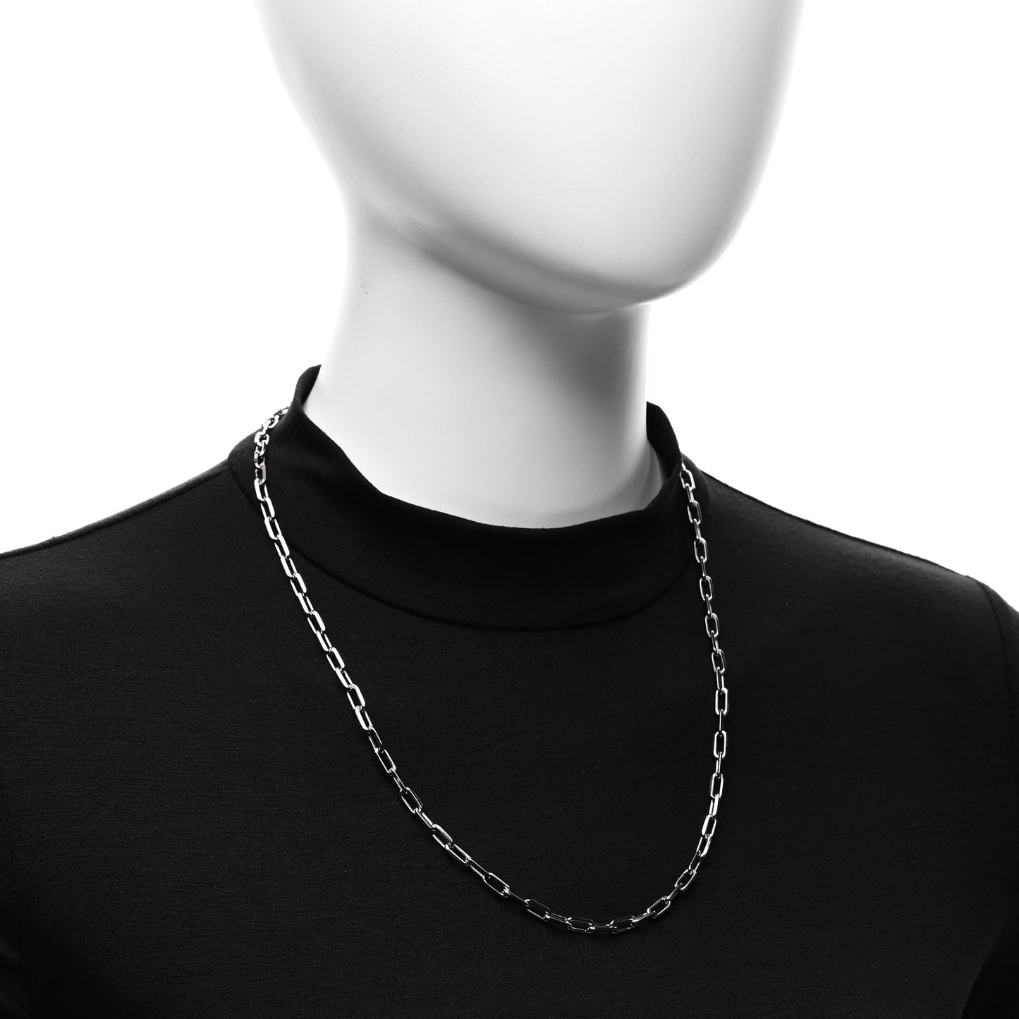 18K White Gold Santos De Cartier Link Necklace