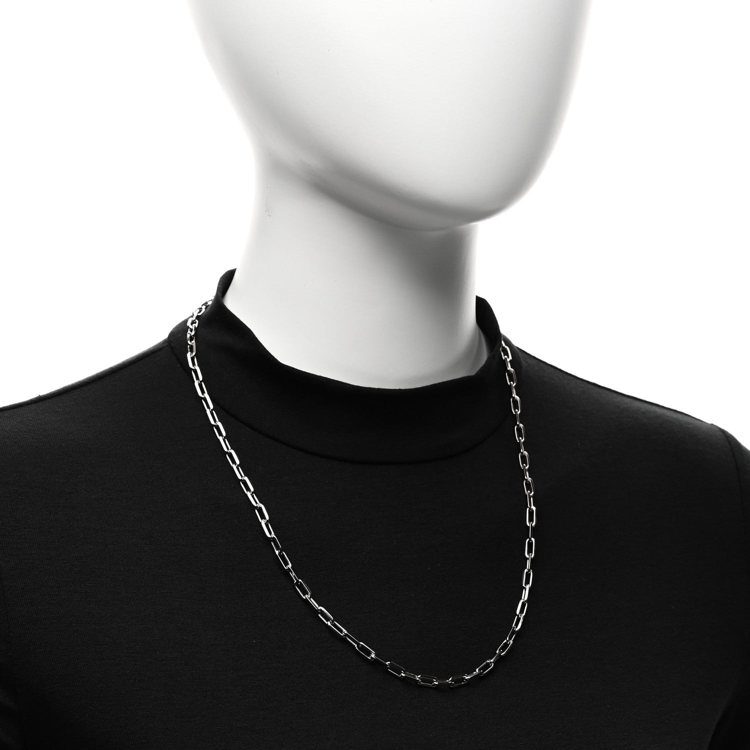 Cartier 18K White Gold Santos De Cartier Link Necklace 2 of 5