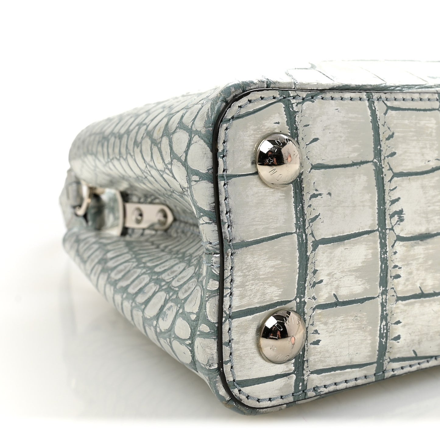 Alligator Capucines BB Blue Silver