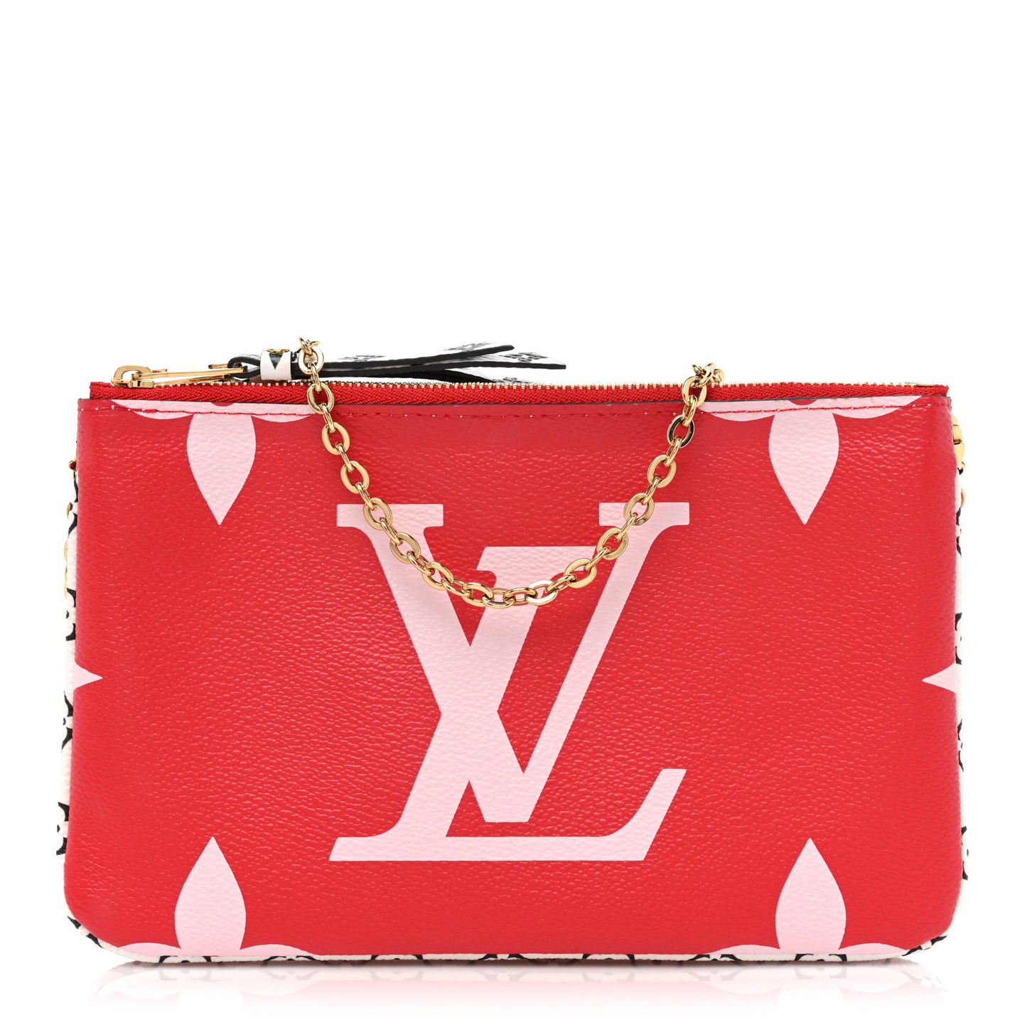 Monogram Giant Double Zip Pochette Rouge