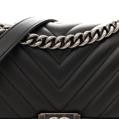Chanel Lambskin Chevron Quilted Medium Boy Flap Black 8 of 11