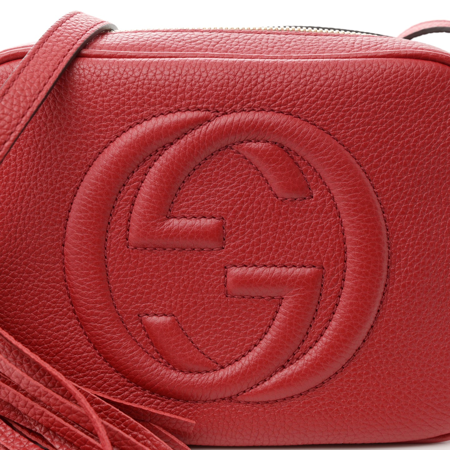 Pebbled Calfskin Small Soho Disco Bag Vibrant Red