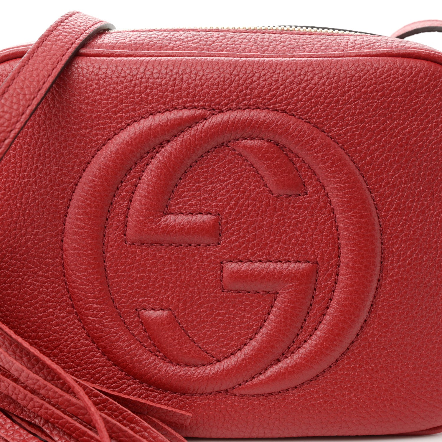 Gucci Pebbled Calfskin Small Soho Disco Bag Vibrant Red 8 of 10