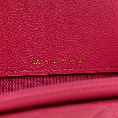 Chanel Caviar Quilted Flap Card Holder Wallet Dark Pink 6 of 9