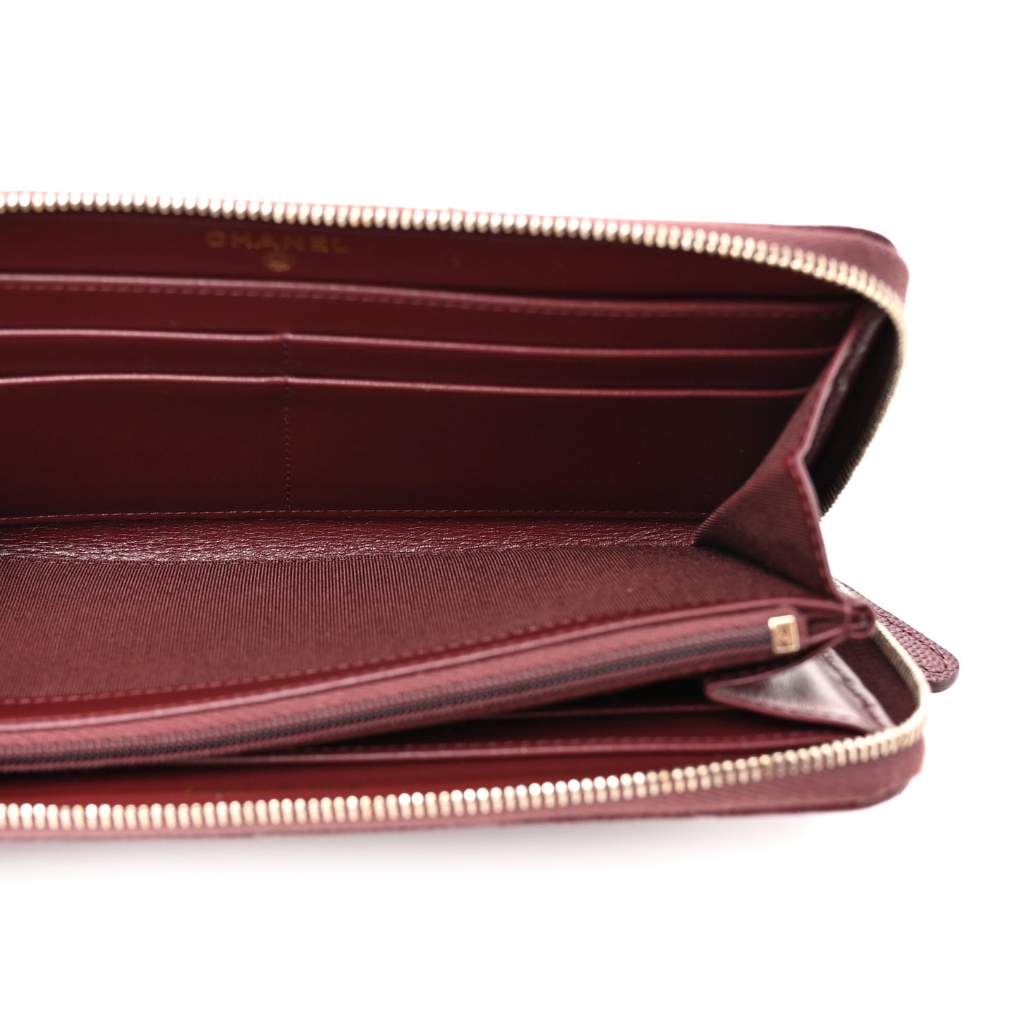 Caviar Quilted Large Gusset Zip Around Wallet Red