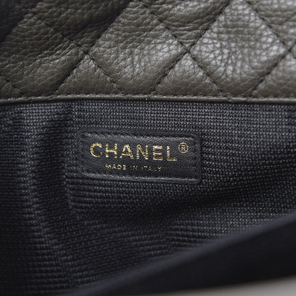 Chanel Metallized Calfskin Quilted XXL Travel Flap Bag Khaki 6 of 11