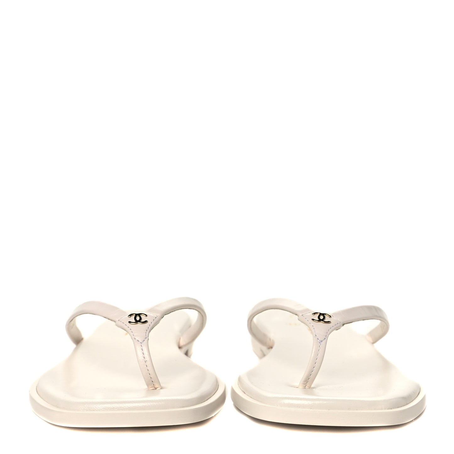 Goatskin CC Times Square Thong Sandals 42 White