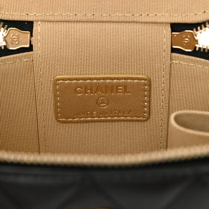 Chanel Lambskin Quilted Mini Pearl Crush Vanity Case With Chain Black 6 of 12