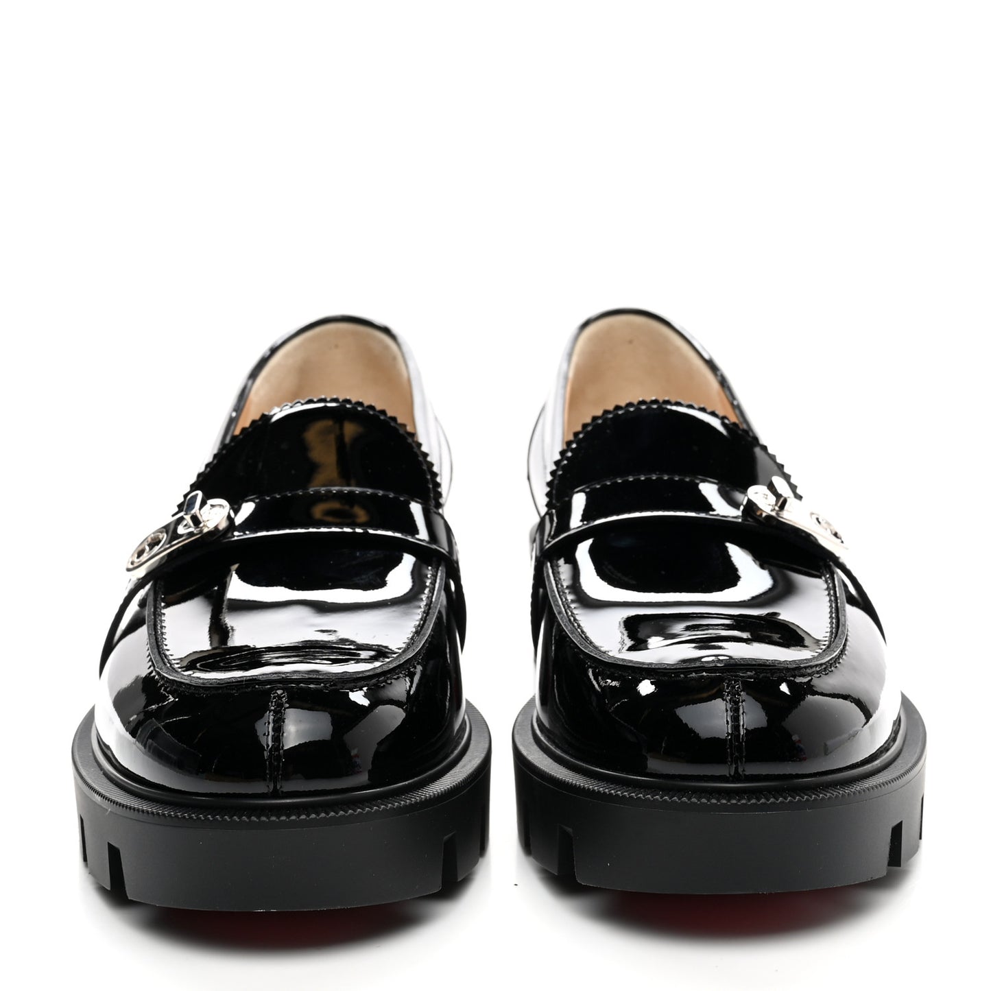 Patent Lock Woody Loafers 38 Black
