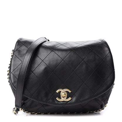 Chanel Calfskin Stitched Messenger Flap Black 1 of 9