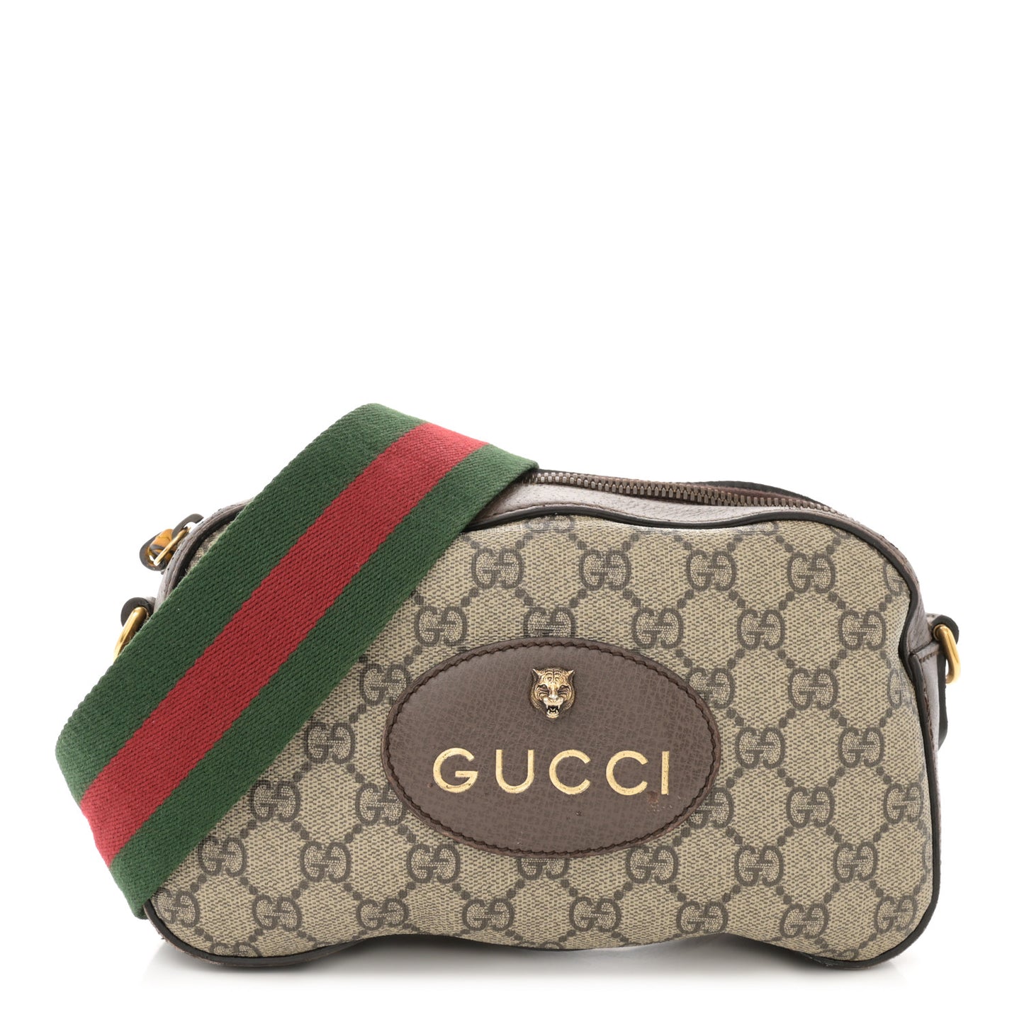 GG Supreme Monogram Web Neo Vintage Shoulder Bag Beige New Acero Crop