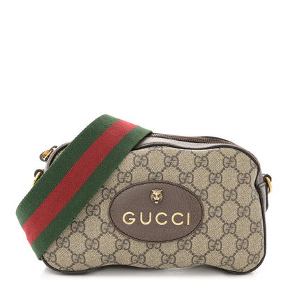 Gucci GG Supreme Monogram Web Neo Vintage Shoulder Bag Beige New Acero Crop 1 of 21