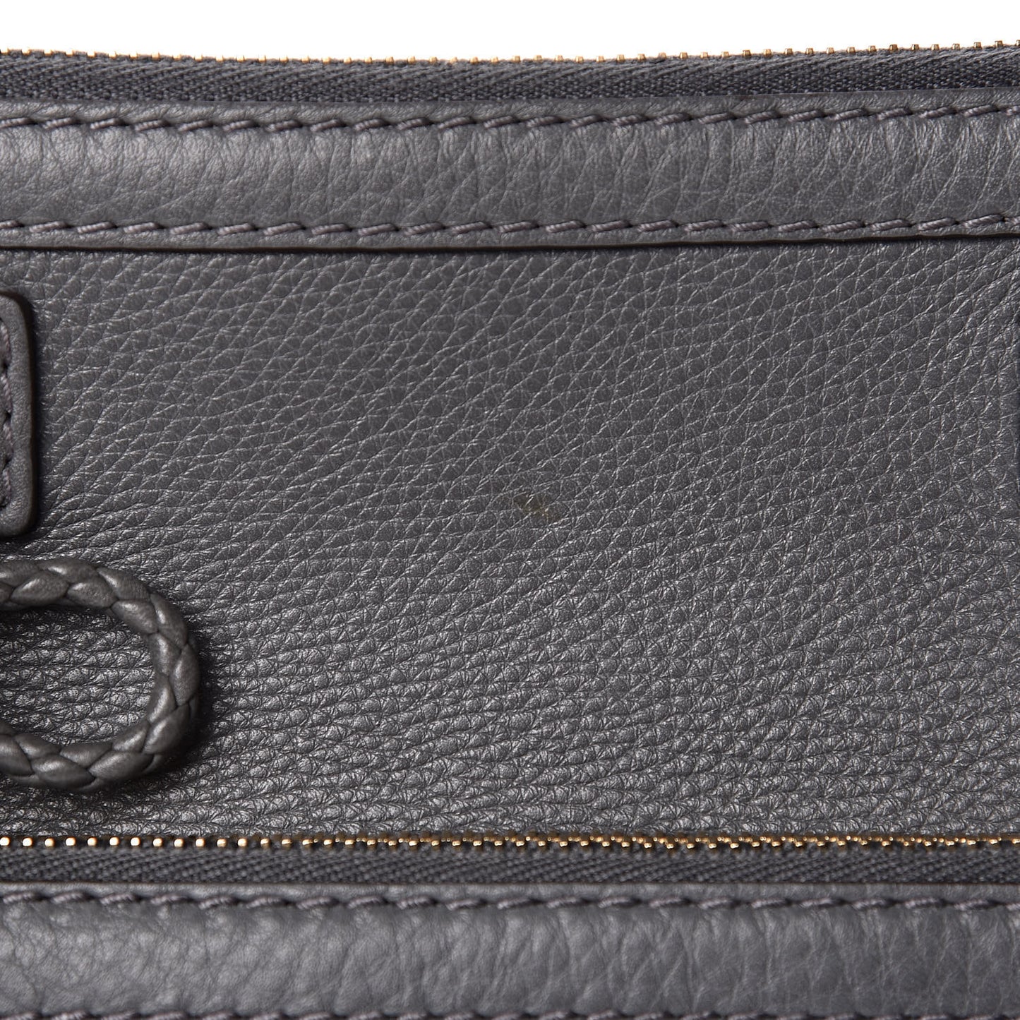 Pebbled Calfskin Small Bella Top Handle Bag Gray