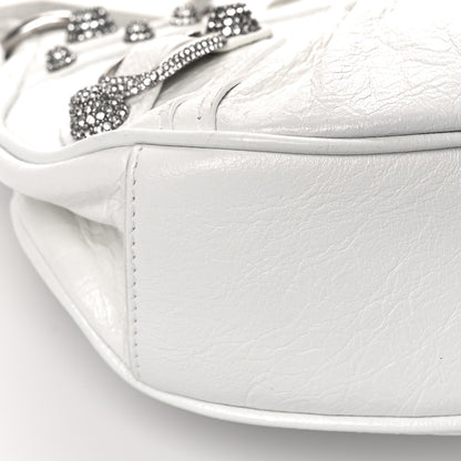 Balenciaga Agneau Arena Crystal Le Cagole Shoulder Bag XS Optic White 10 of 11