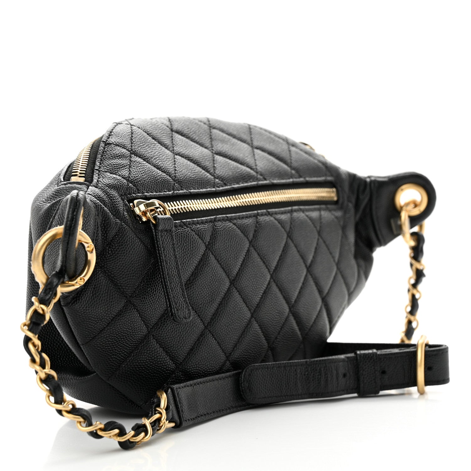 Chanel Caviar Quilted Filigree Waist Bag Black 3 of 10