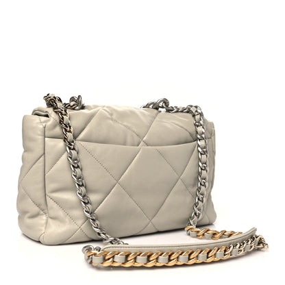 Chanel Lambskin Quilted Large Chanel 19 Flap Grey 3 of 10