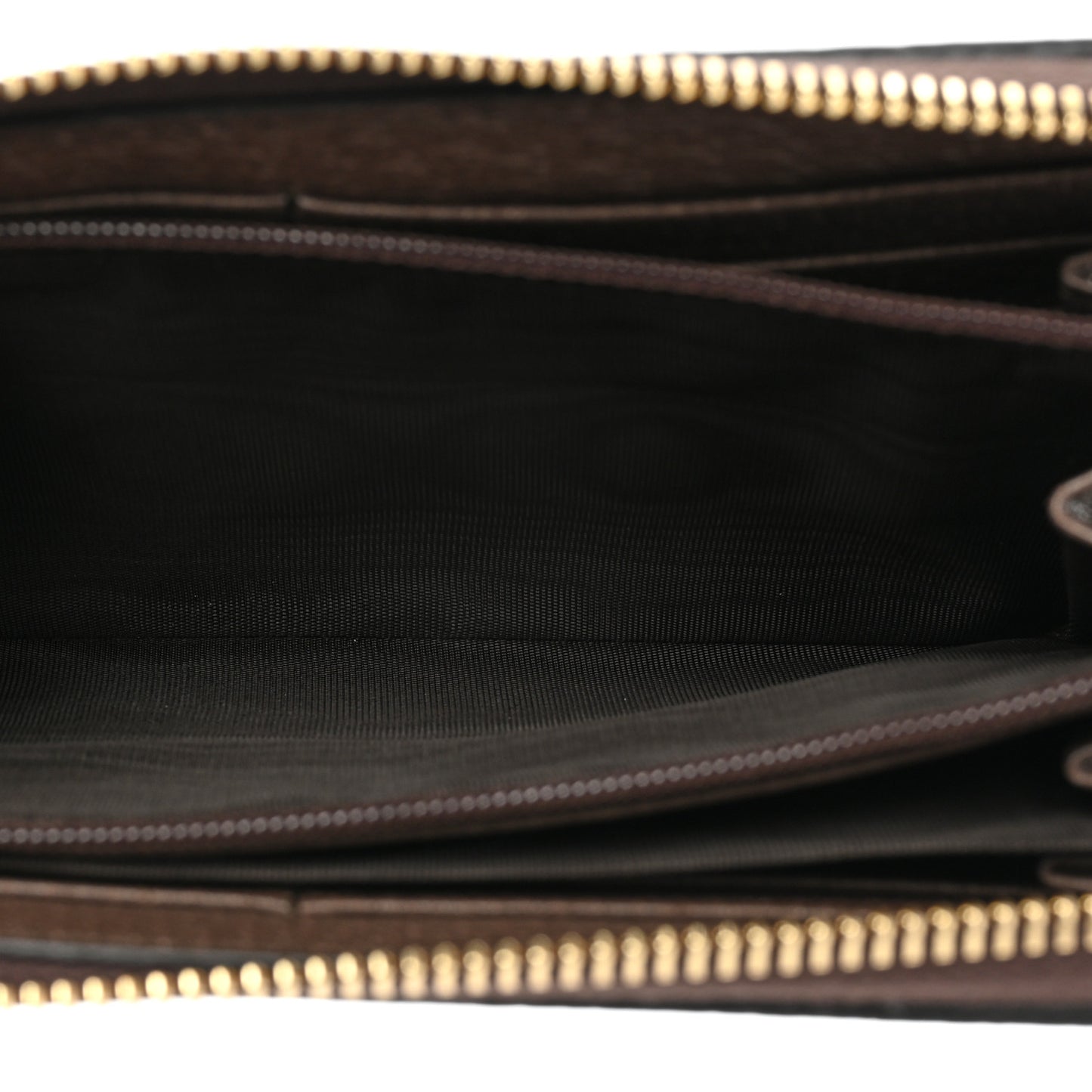 GG Supreme Monogram Web Ophidia Zip Around Wallet Brown
