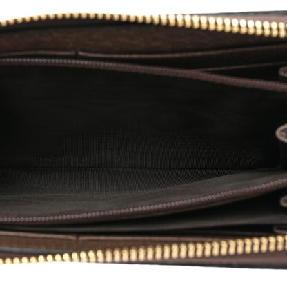 Gucci GG Supreme Monogram Web Ophidia Zip Around Wallet Brown 7 of 11