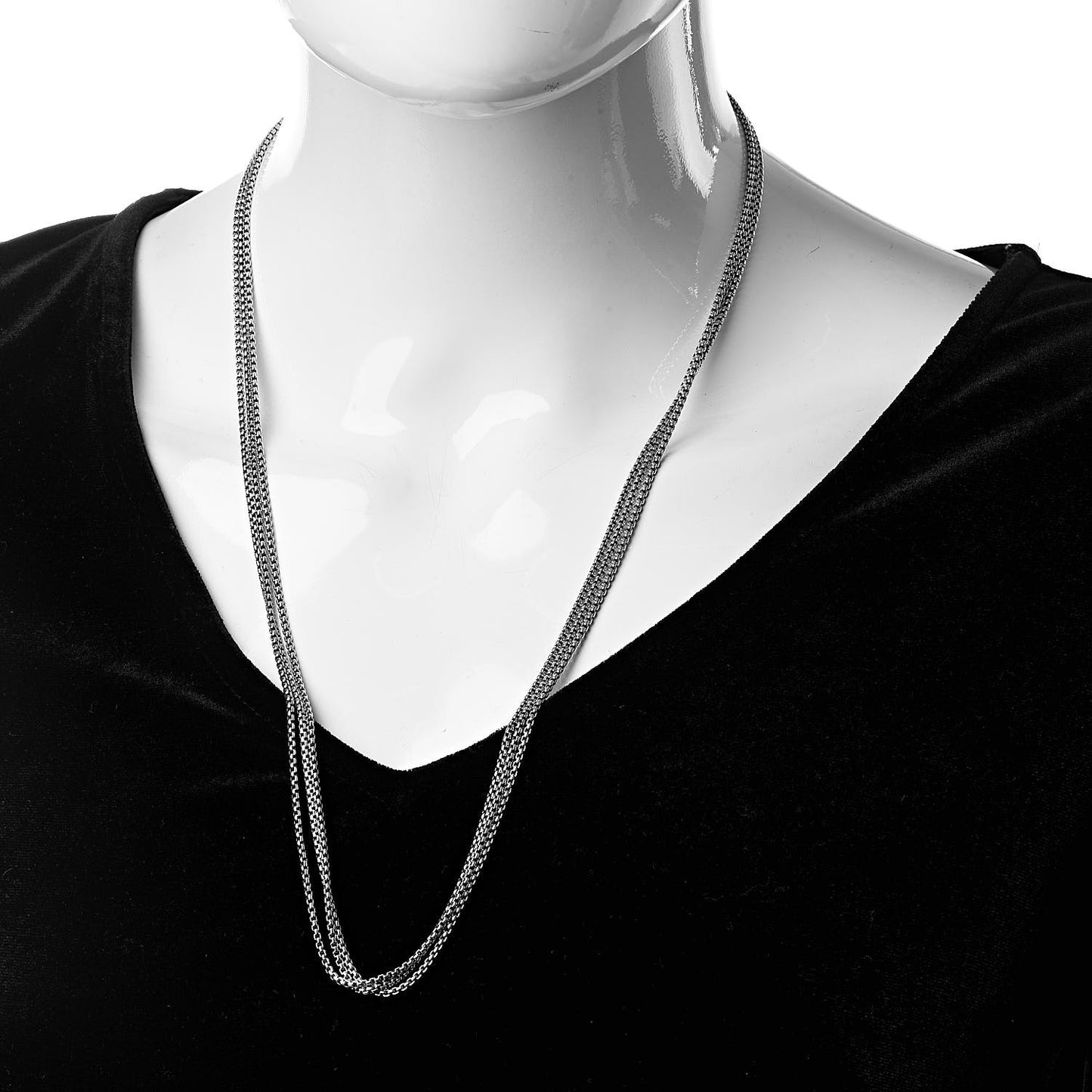 Sterling Silver 14K Yellow Gold 1.7mm Box Chain Necklace 72"