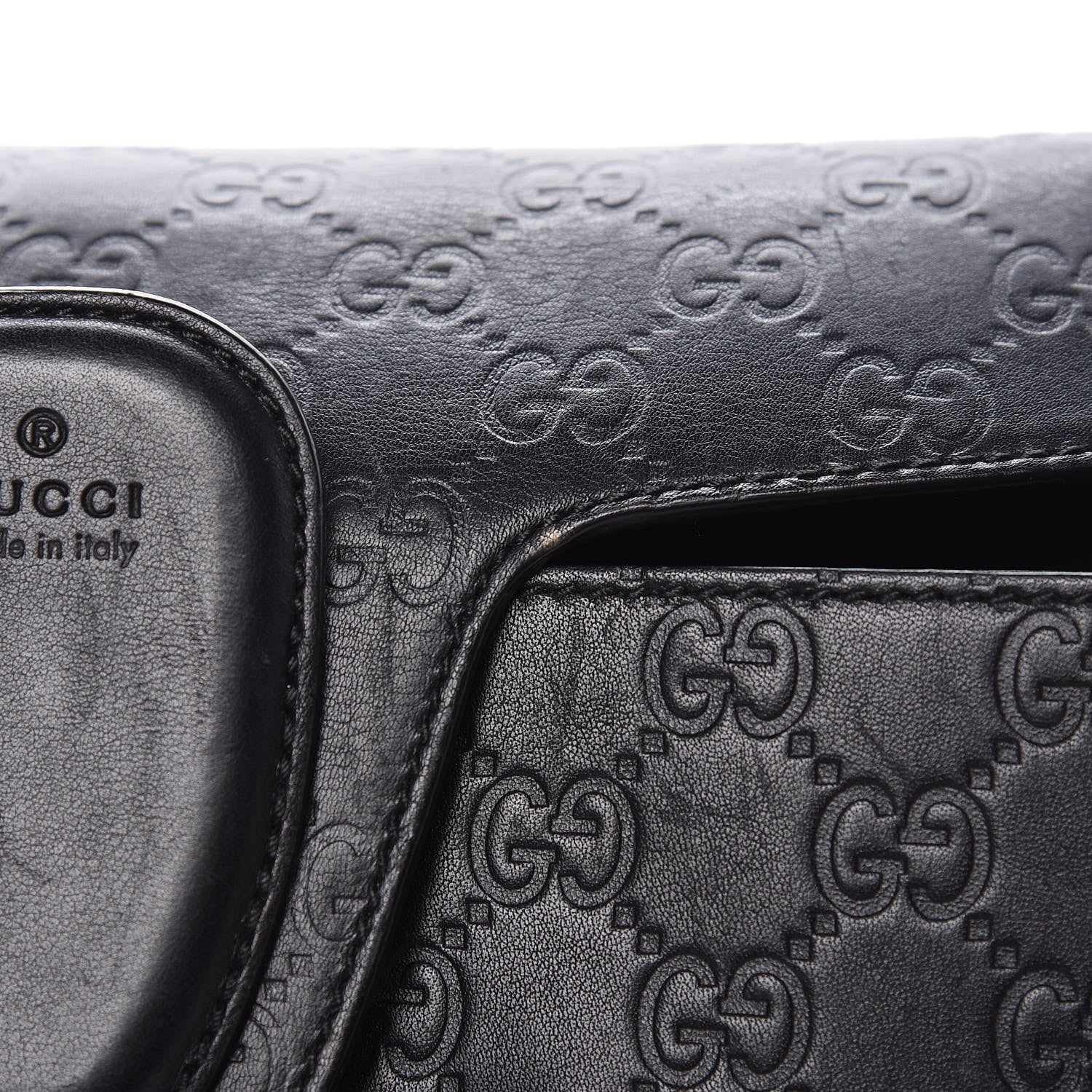 Gucci Guccissima Large Emily Chain Shoulder Bag Black 11 of 17