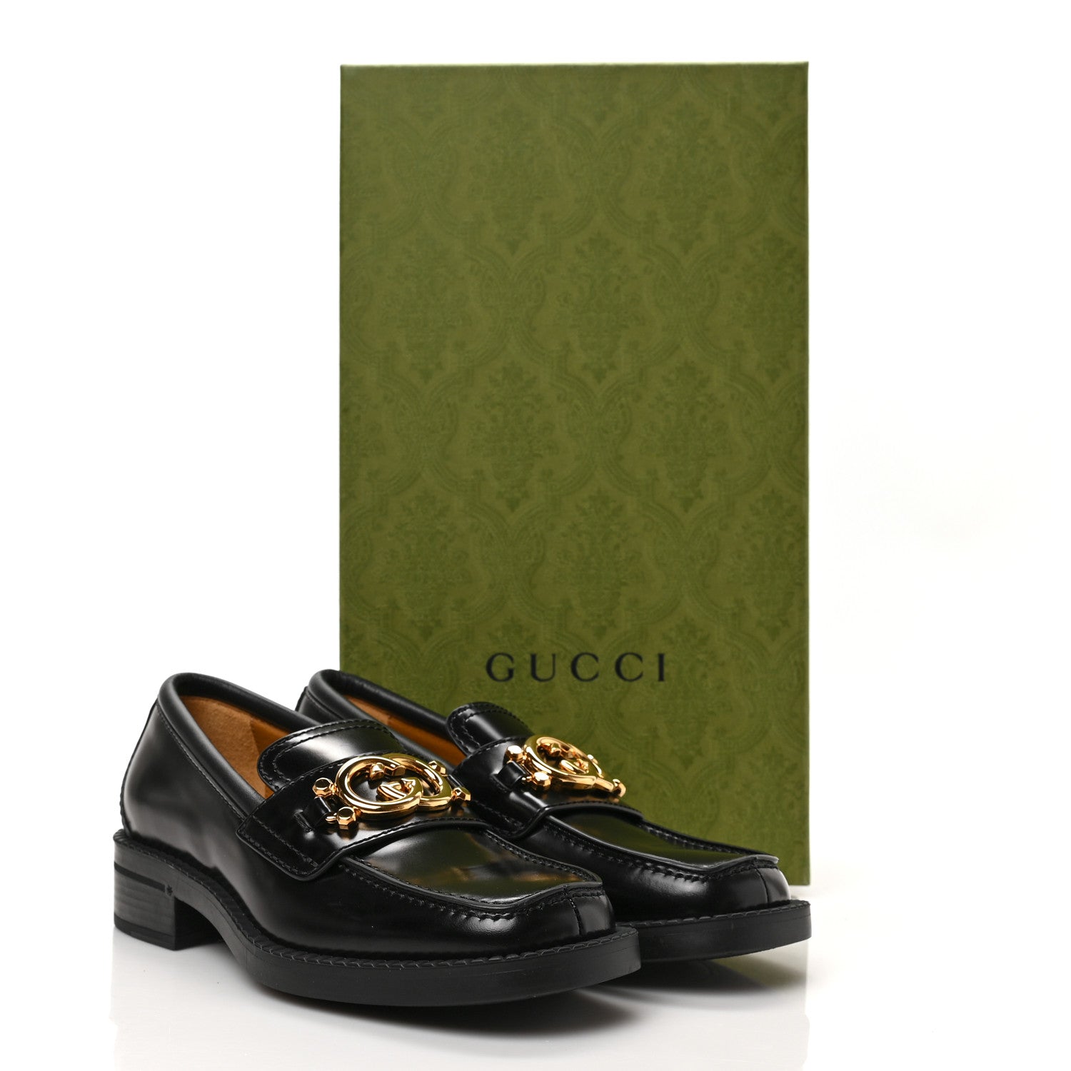Gucci Calfskin Interlocking G Loafers 36.5 Black 8 of 8