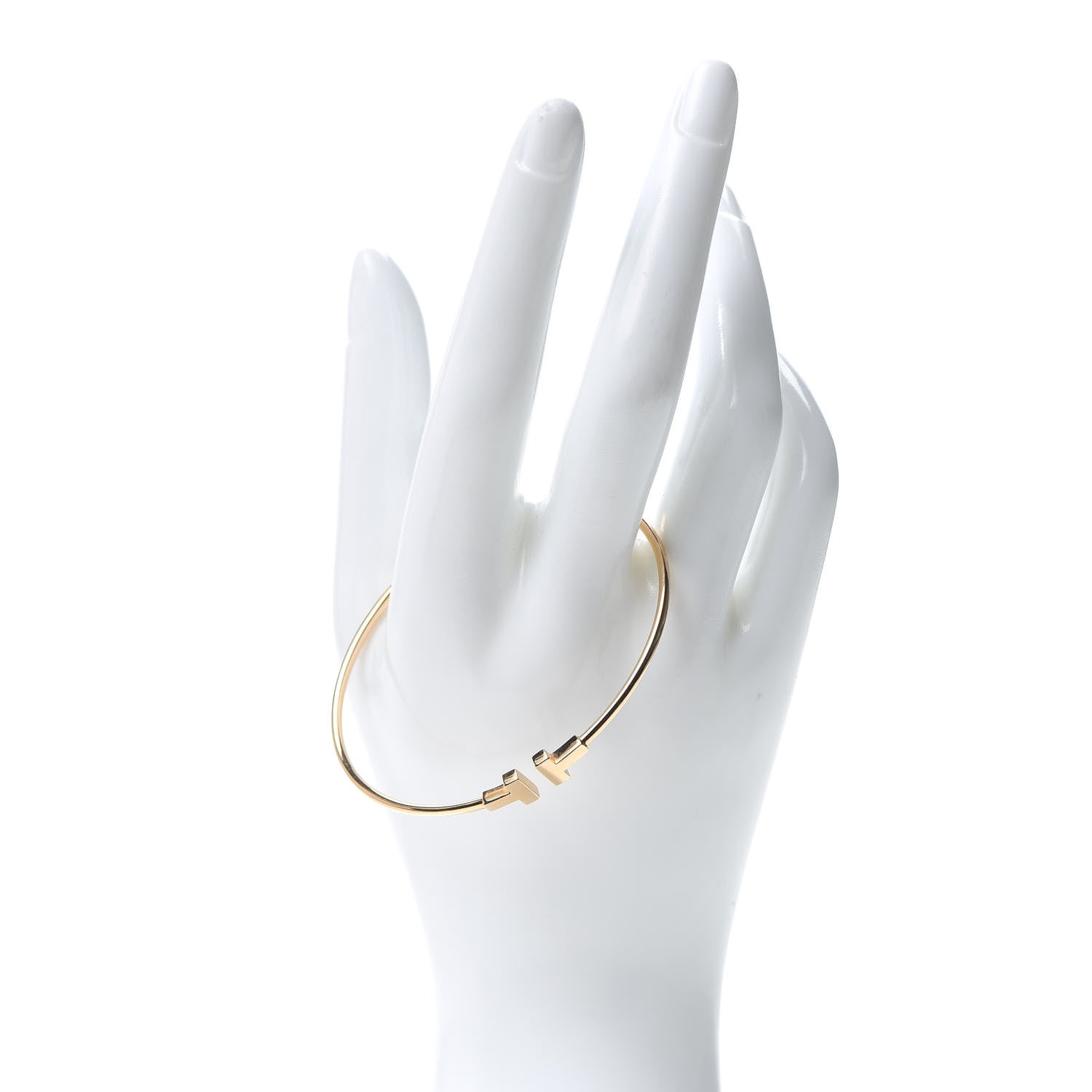 Tiffany 18K Rose Gold Narrow T Wire Bracelet 2 of 5