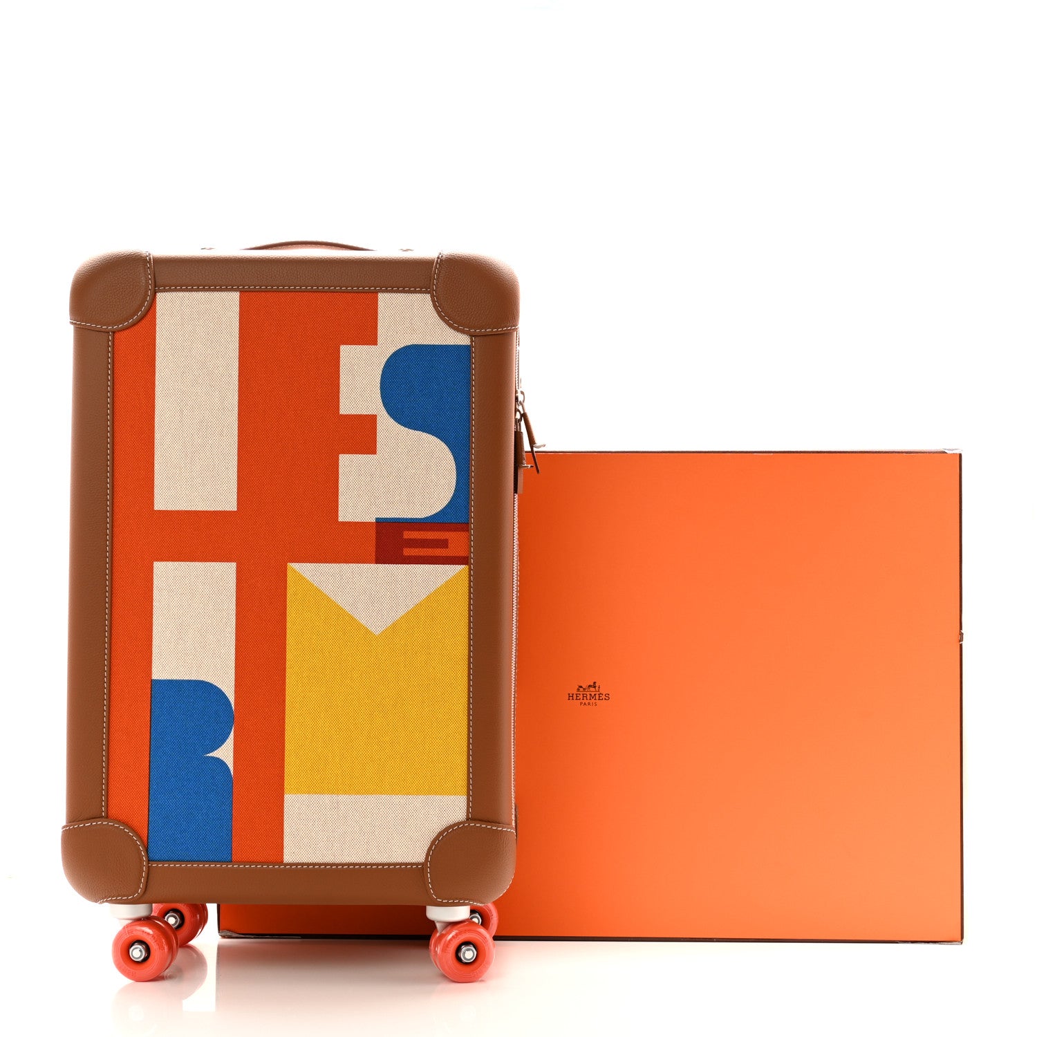 Hermes Canvas Taurillon Regate RMS Rolling Trolley Luggage Multicolor 9 of 9