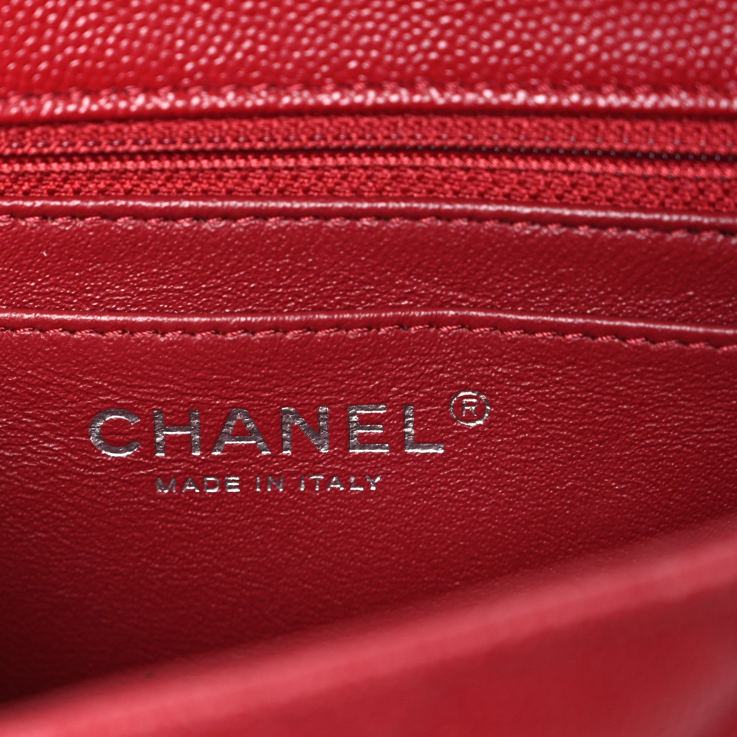 Chanel Caviar Quilted Mini Square Flap Red 6 of 10