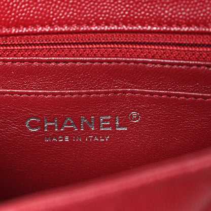 Chanel Caviar Quilted Mini Square Flap Red 6 of 10