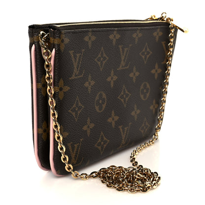 Louis Vuitton Monogram 2020 Christmas Animation Big Wheel Double Zip Pochette Rose Ballerine 3 of 13