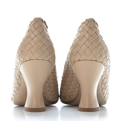 Bottega Veneta Nappa Intrecciato Almond Pumps 38 Cipria 7 of 10