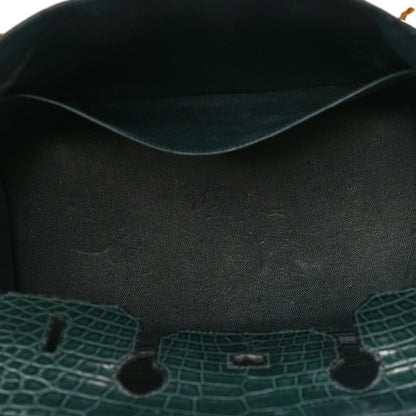 Hermes Matte Alligator Birkin 35 Vert Titien 5 of 12