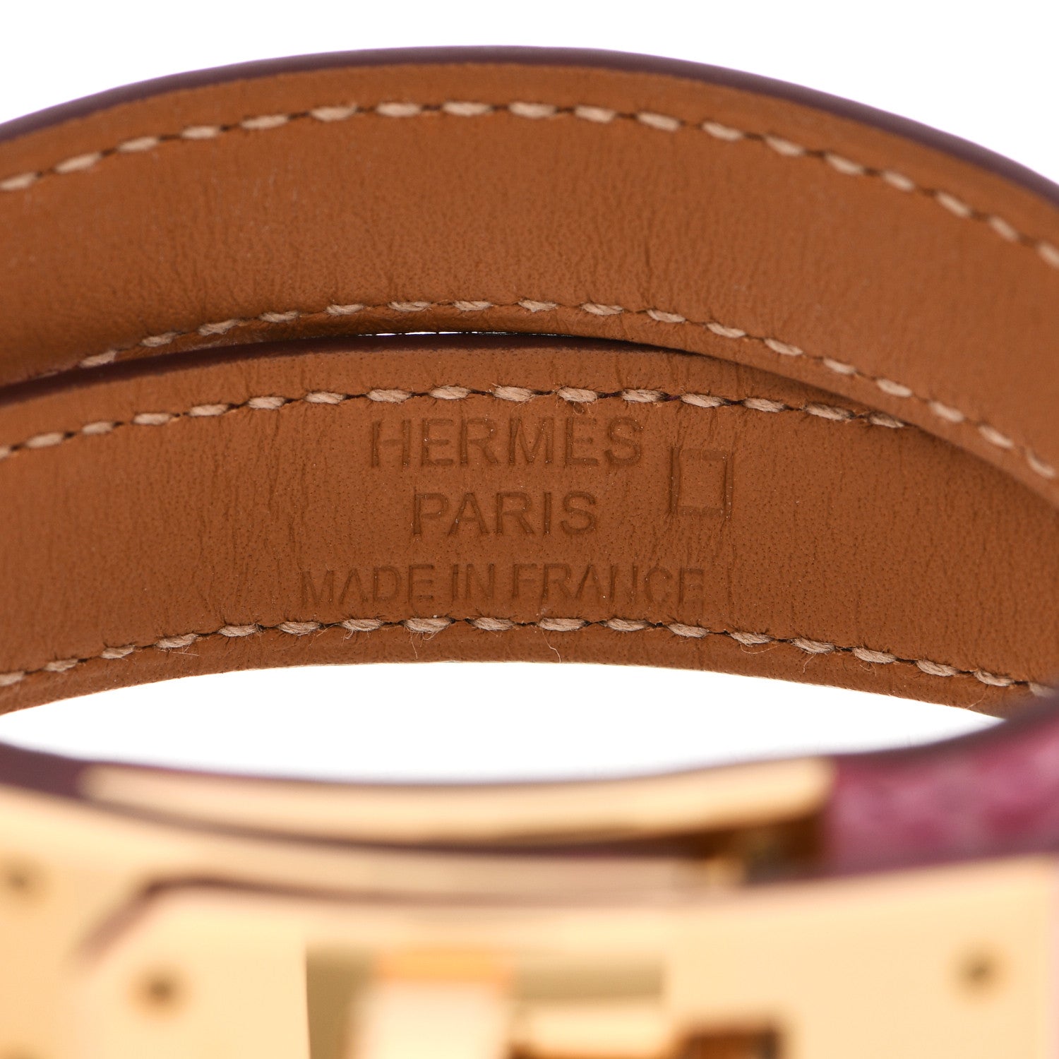 Hermes Matte Alligator Kelly Double Tour Bracelet 5P Pink 4 of 5