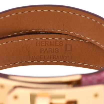 Hermes Matte Alligator Kelly Double Tour Bracelet 5P Pink 4 of 5