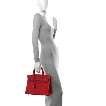 Hermes Epsom BIRKIN 30 Rouge Casaque 2 of 15
