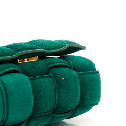 Bottega Veneta Suede Maxi Intrecciato Padded Chain Cassette Crossbody Bag Emerald Green 13 of 13