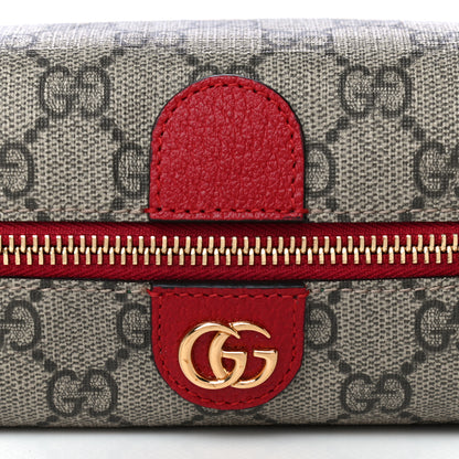 Gucci Soft GG Supreme Monogram Calfskin Small Ophidia Cosmetic Case Beige Ebony Hibiscus Red 9 of 13
